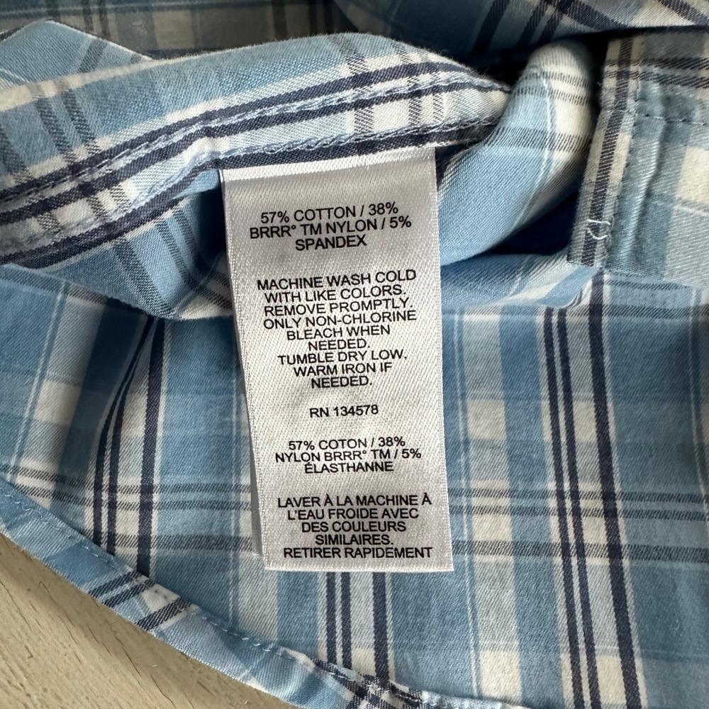 Vineyard Vines Boys 6 OTG Performance Plaid Button Down Shirt Blue White Whale - Picture 7 of 11